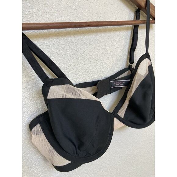 Victorias Secret Luxe Lingerie Unlined Sheer Mesh Demi Bra, Size 34D - Picture 4 of 8